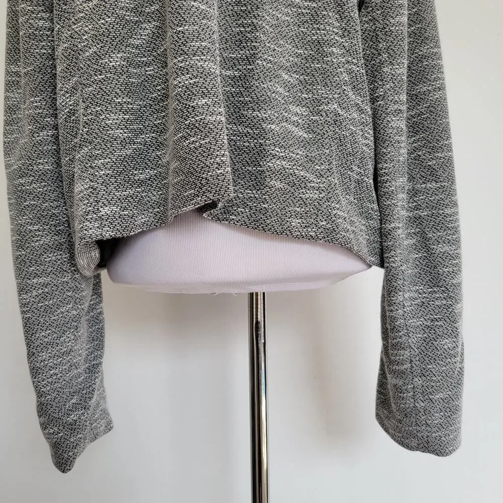 Eloquii Soft Knit Moto Jacket Cropped Gray Stretch Collared Women 22/24